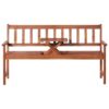 3-Seater Garden Bench with Table 158 cm Solid Acacia Wood Brown