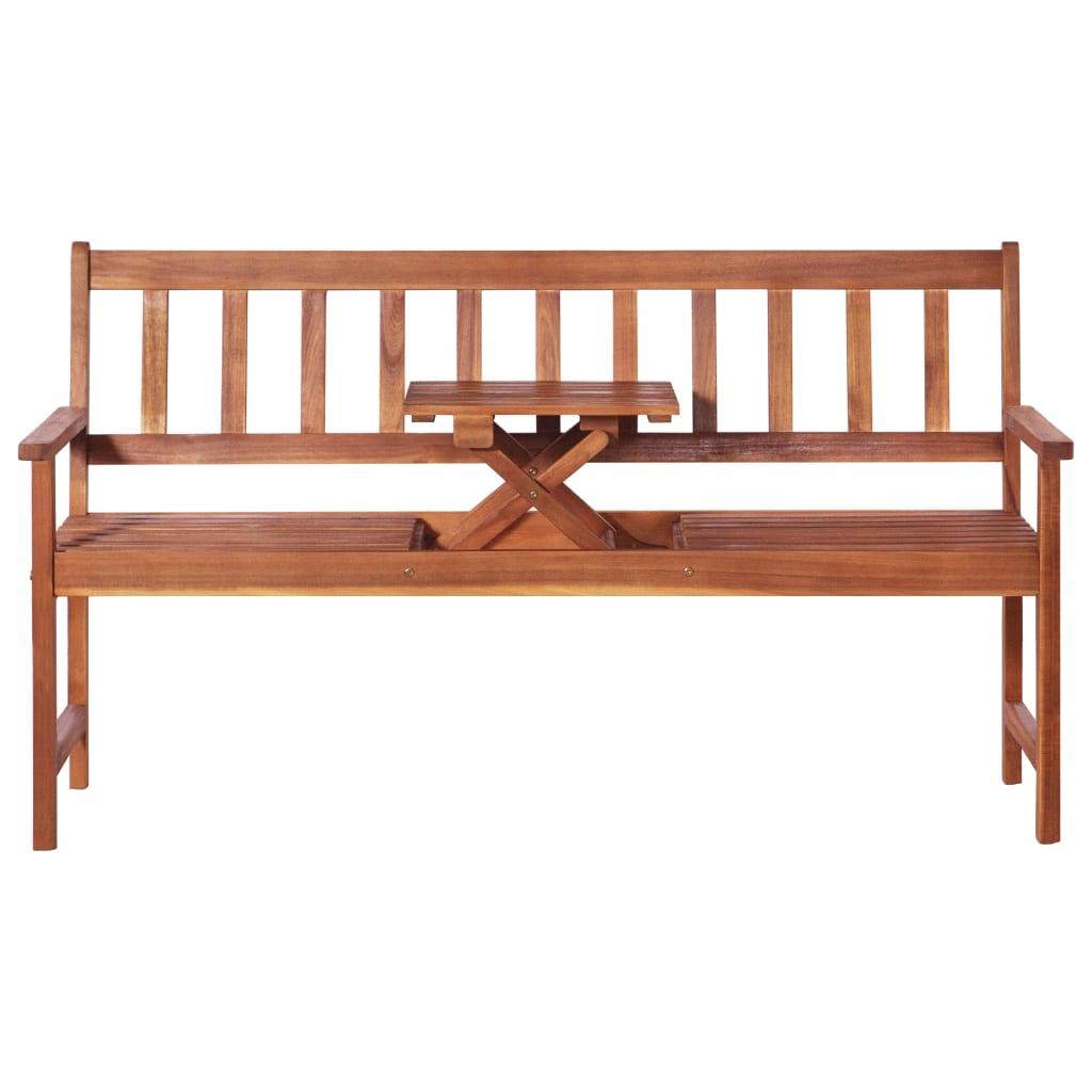 3-Seater Garden Bench with Table 158 cm Solid Acacia Wood Brown