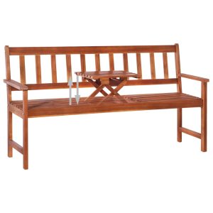 3-Seater Garden Bench with Table 158 cm Solid Acacia Wood Brown