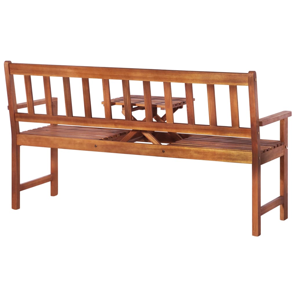 3-Seater Garden Bench with Table 158 cm Solid Acacia Wood Brown