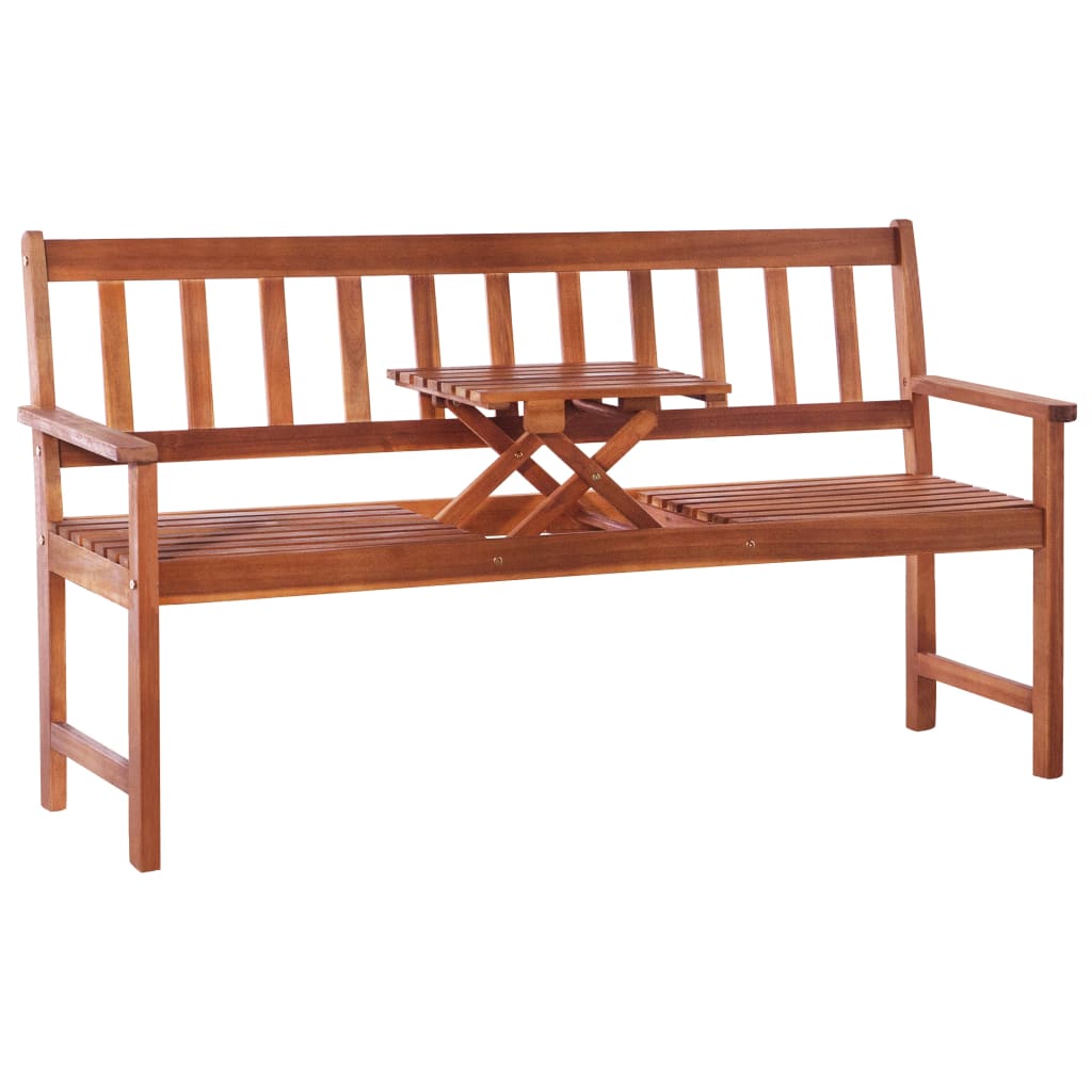 3-Seater Garden Bench with Table 158 cm Solid Acacia Wood Brown