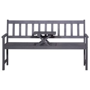 3-Seater Garden Bench with Table 158 cm Solid Acacia Wood Grey
