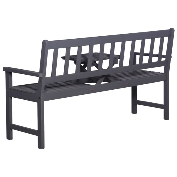 3-Seater Garden Bench with Table 158 cm Solid Acacia Wood Grey