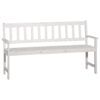 3-Seater Garden Bench with Table 158 cm Solid Acacia Wood White