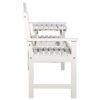 3-Seater Garden Bench with Table 158 cm Solid Acacia Wood White