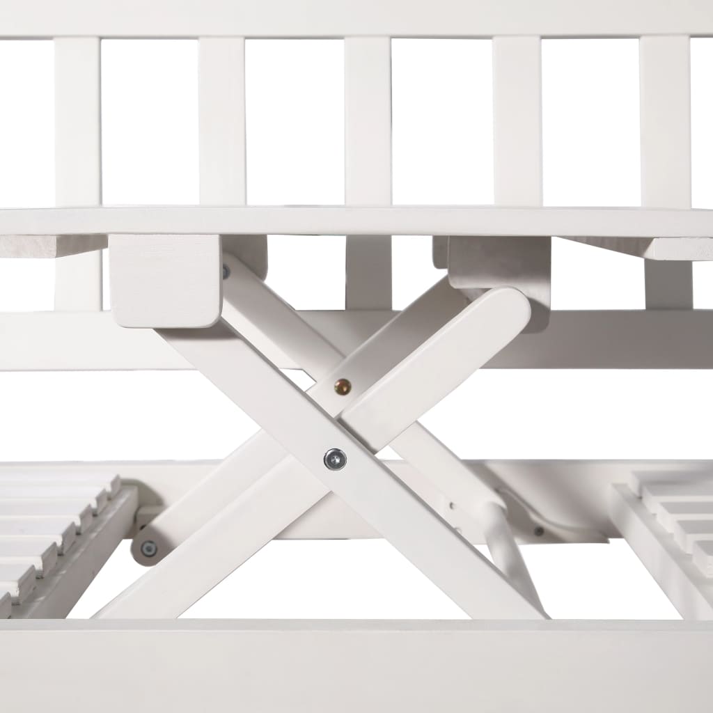 3-Seater Garden Bench with Table 158 cm Solid Acacia Wood White