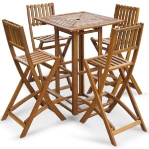 5 Piece Outdoor Bar Set Solid Acacia Wood