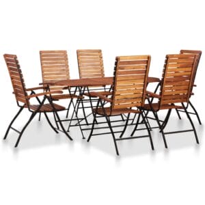 7 Piece Garden Set Solid Acacia Wood