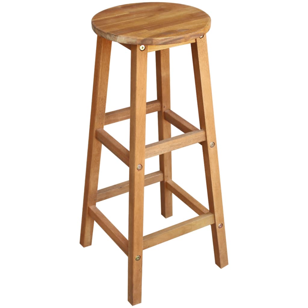 Bar Table and Stool Set 3 Pieces Solid Acacia Wood