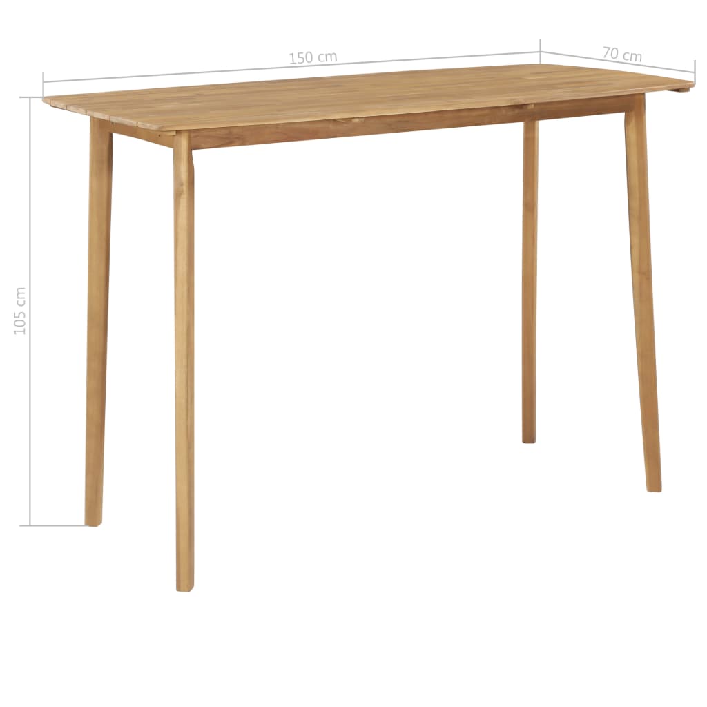 Bar Table Solid Acacia Wood 150x70x105 cm