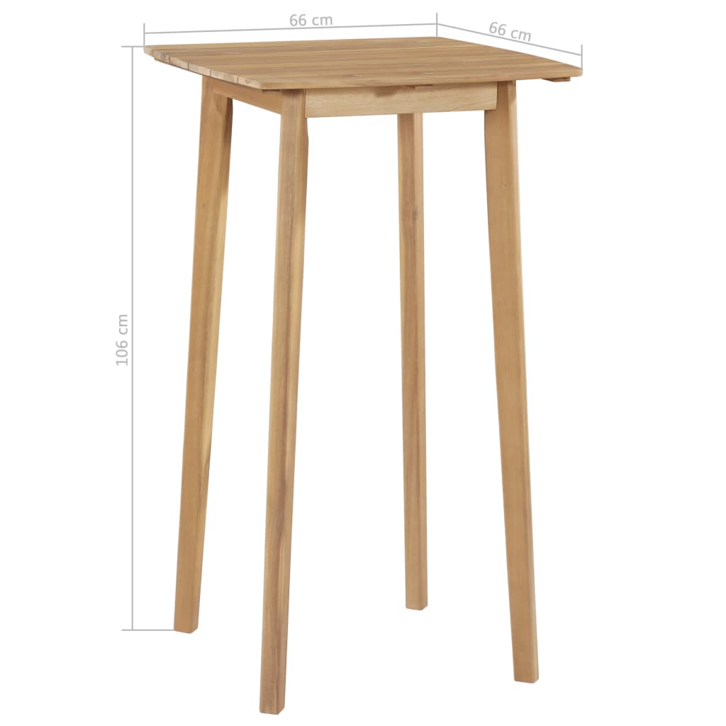 Bar Table Solid Acacia Wood 60x60x105 cm