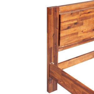 Bed Frame with Cabinets Solid Acacia Wood Brown 140x200 cm