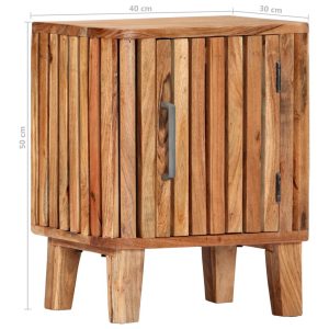 Bedside Cabinet 40X30X50 Cm Solid Acacia Wood