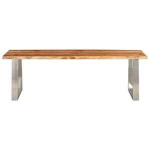 Bench 140 cm Solid Acacia Wood and Stainless Steel
