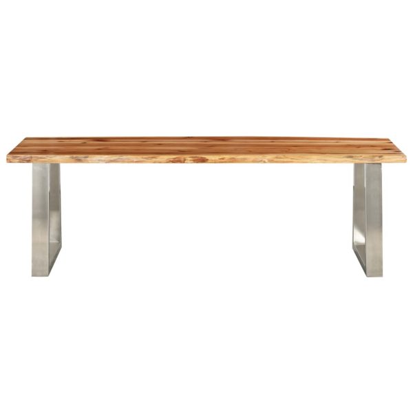 Bench 140 Cm Solid Acacia Wood And Stainless Steel