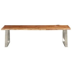 Bench 160 cm Solid Acacia Wood and Stainless Steel