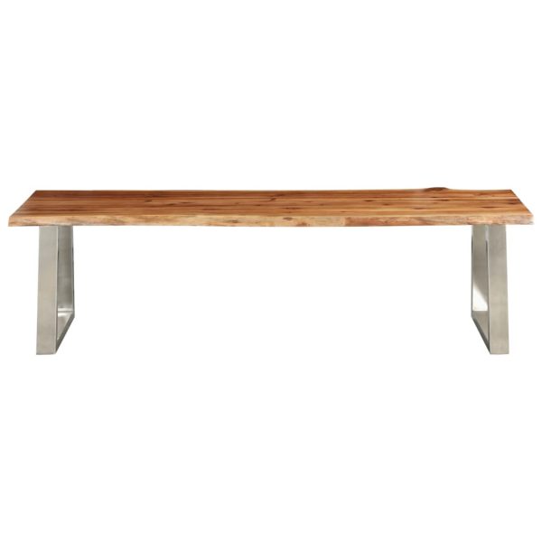 Bench 160 cm Solid Acacia Wood and Stainless Steel