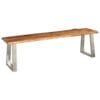 Bench 160 cm Solid Acacia Wood and Stainless Steel