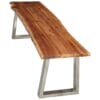 Bench 160 cm Solid Acacia Wood and Stainless Steel
