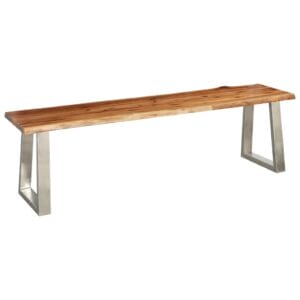 Bench 160 cm Solid Acacia Wood and Stainless Steel