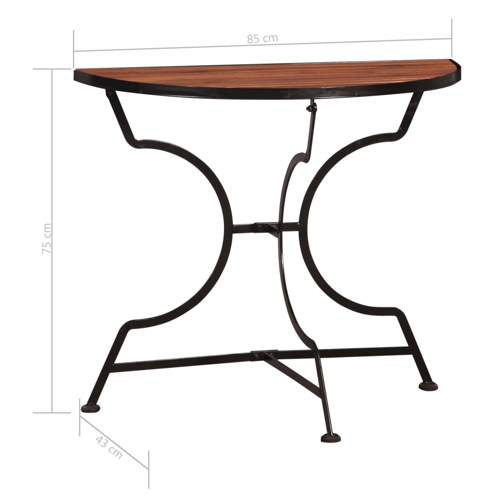 Bistro Balcony Table 85x43x75 cm Solid Acacia Wood