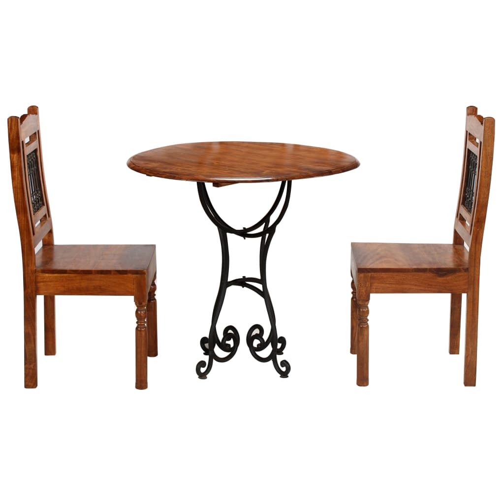 Bistro Set 3 Pieces Solid Acacia Wood with Sheesham Finish