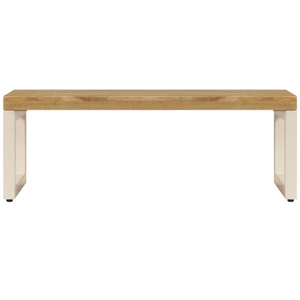 Coffee Table 110X50X35 Cm Solid Mango Wood And Steel