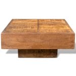 Coffee Table Brown Square Solid Mango Wood 3