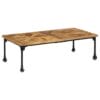 Coffee Table Solid Mango Wood and Cast Iron 140x70x45 cm
