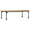 Coffee Table Solid Mango Wood and Cast Iron 140x70x45 cm
