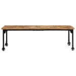 Coffee Table Solid Mango Wood and Cast Iron 140x70x45 cm 4