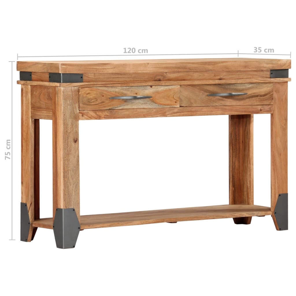 Console Table 120x35x75 cm Solid Acacia Wood