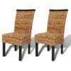 Dining Chairs 2 pcs Abaca Brown