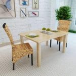 Dining Chairs 2 pcs Abaca Brown 3