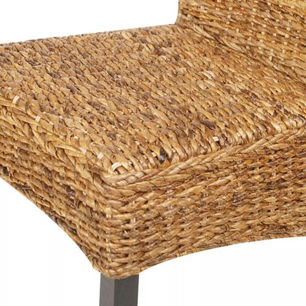 Set of 2 Rattan Woven Dining Chairs Abaca Brown