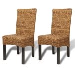 Dining Chairs 2 pcs Abaca Brown 2