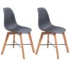 Dining Chairs 2 pcs Acacia Wood Black
