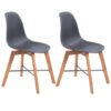Dining Chairs 2 pcs Acacia Wood Black