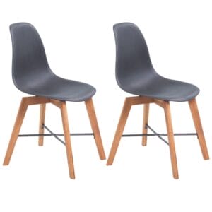 Dining Chairs 2 pcs Acacia Wood Black