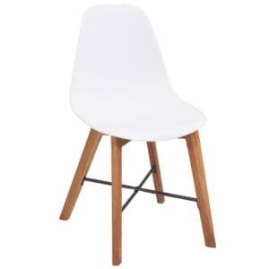 Dining Chairs 2 pcs Acacia Wood White