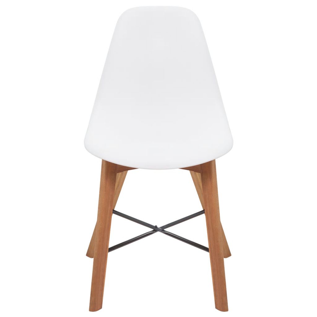 Dining Chairs 2 pcs Acacia Wood White