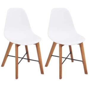 Dining Chairs 2 pcs Acacia Wood White