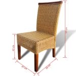Dining Chairs 2 pcs Rattan Brown 6