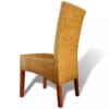 Dining Chairs 2 pcs Rattan Brown