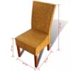 Dining Chairs 2 pcs Rattan Brown