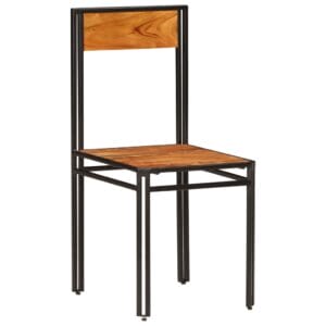 Dining Chairs 2pcs Solid Acacia Wood Sheesham Finish 43x43x90cm