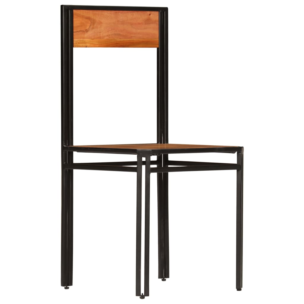 Dining Chairs 2pcs Solid Acacia Wood Sheesham Finish 43x43x90cm