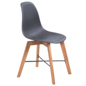 Dining Chairs 4 pcs Acacia Wood Black