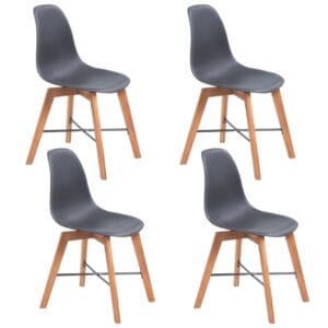 Dining Chairs 4 pcs Acacia Wood Black