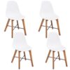 Dining Chairs 4 pcs Acacia Wood White